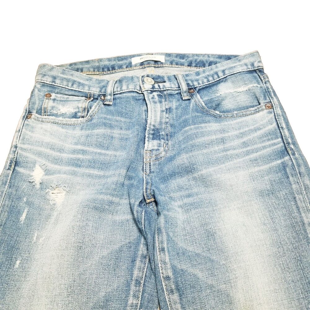Moussy Vintage Jeans Women's Size 28 Howa Distressed Faded Denim Raw Hem (30x26) - Picture 2 of 6